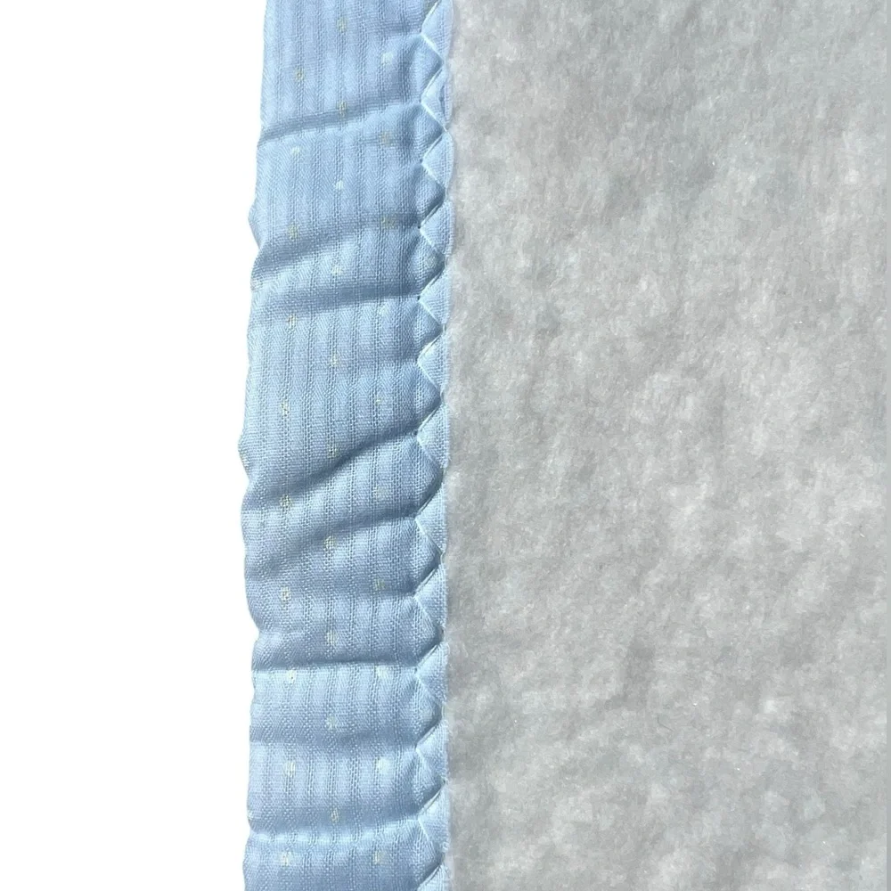 VTG Baby Blanket Blue Teddy Bear Drums Drummer Made in USA 45.5 x 36” 1960s 70s